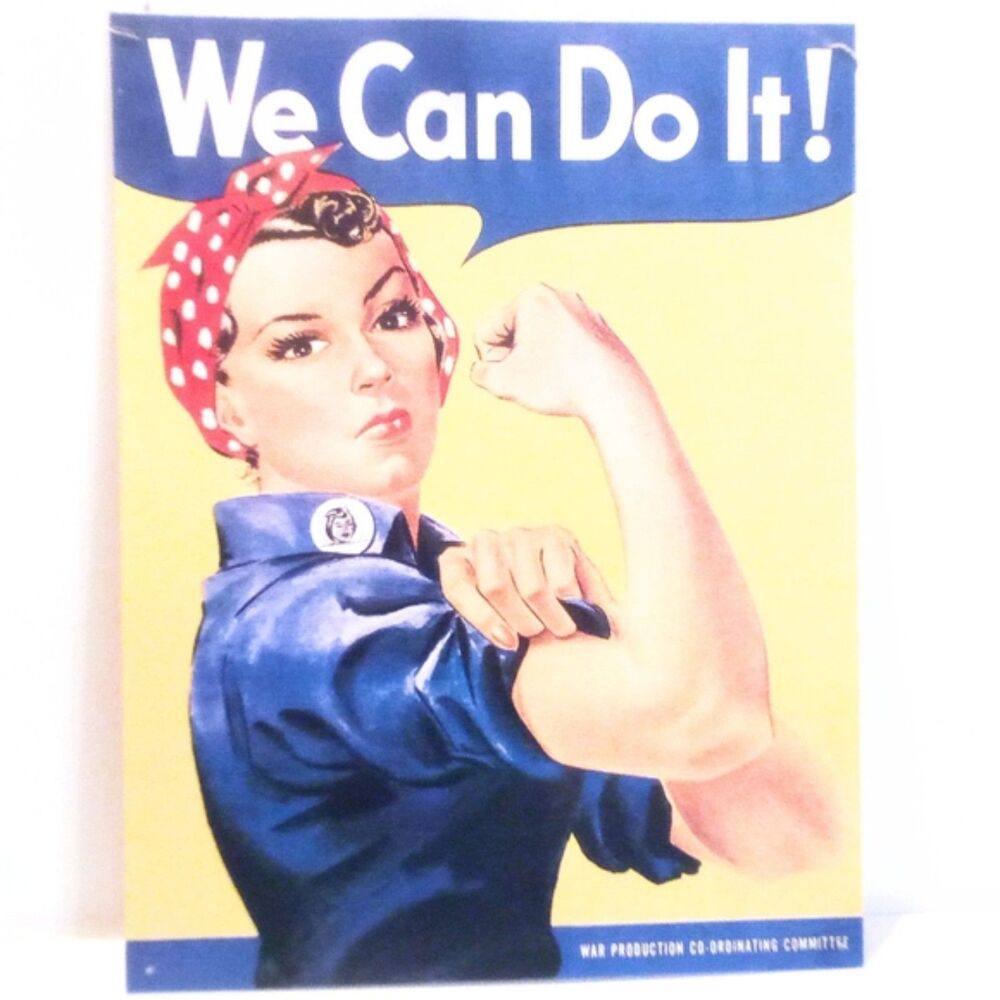 Rosie The Riveter We Can Do It Metal Sign Tin Sign WWII Vintage Wall Decor